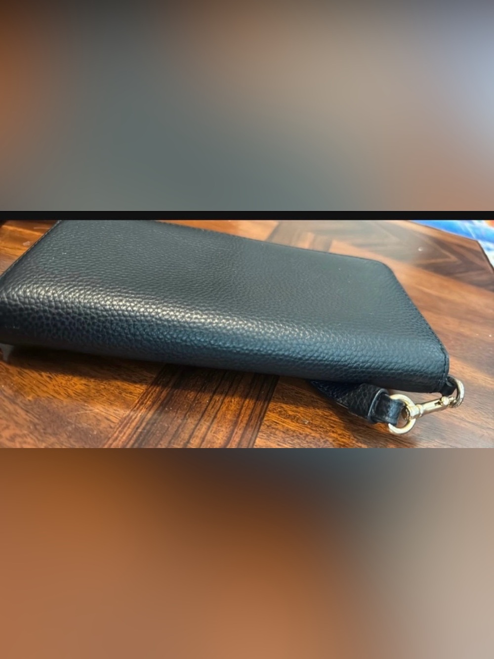 Coach Black Pebbled Leather Zip-Around Wristlet Wallet - Picture 4 of 6